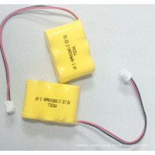 NI-CD 2/3AA 300mah 3.6V Rechargeable Battery Pack for Wholesale